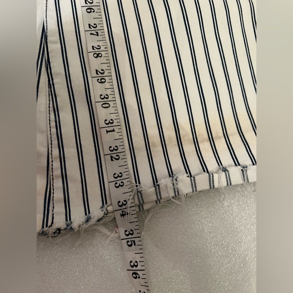 Judy Blue White Vertical-Striped Flare Jeans - Picture 4 of 14